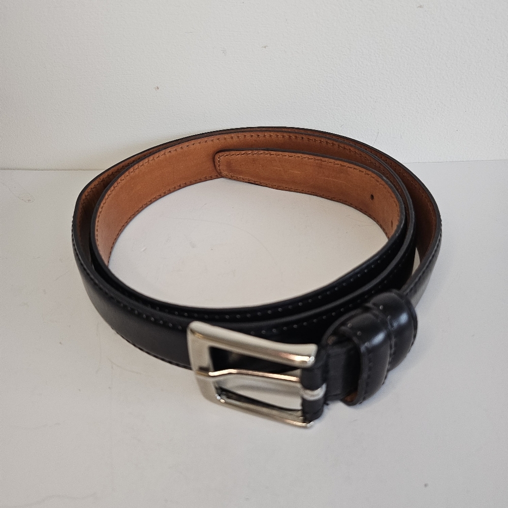 Italian Black Leather men's belt Italy 42